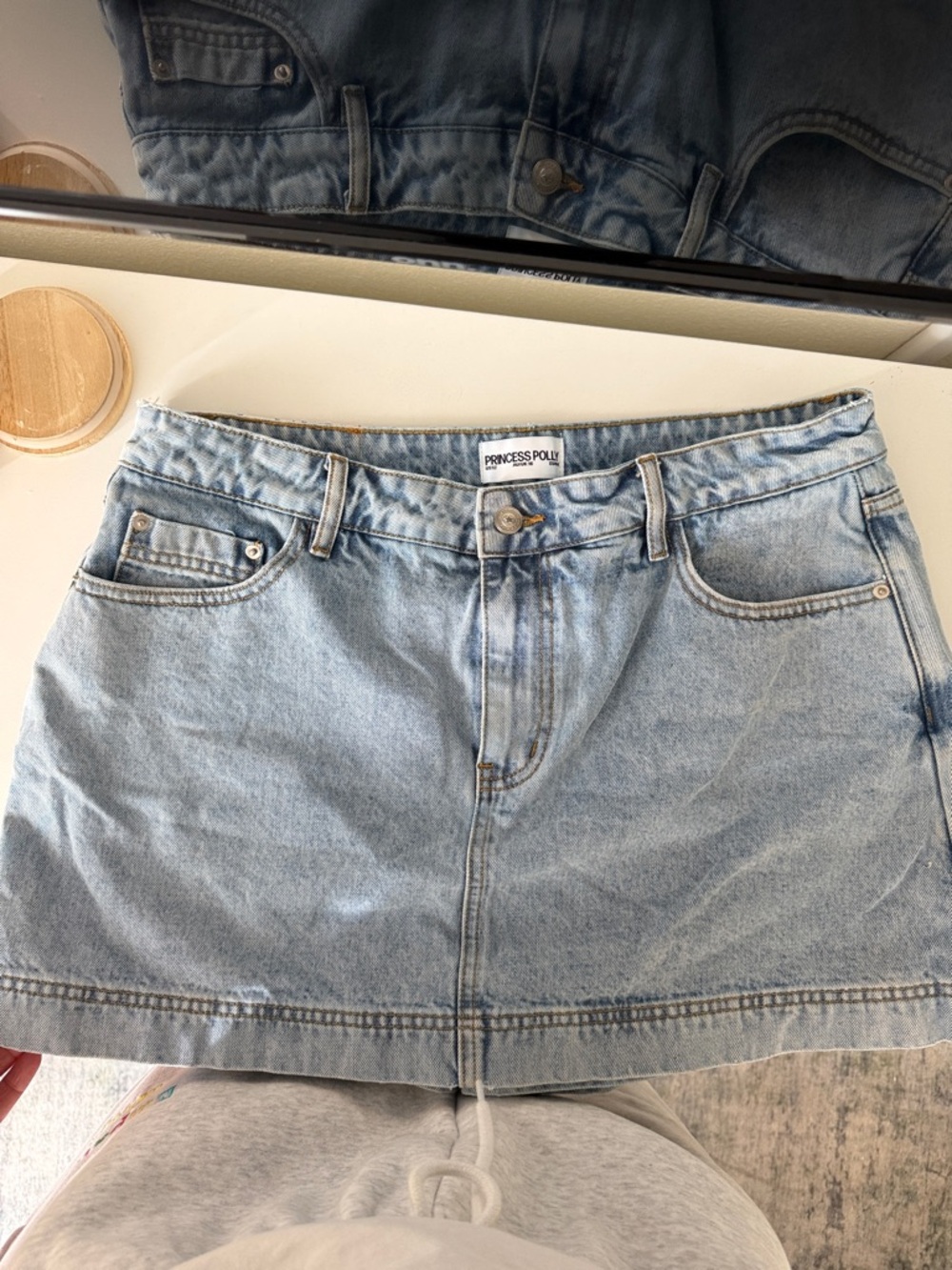 Princess Polly Pale Blue Denim Mini Skirt